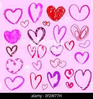 Heart sketch for Valentines Day and romantic, Sketch Style Icons for Love, Design, and Scrapbooking, sign, love symbols set illustration, doodle icon. Stock Vector