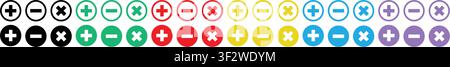 set of icons for web design, check mark icons button set. Yes or no checkmark sign. Check box icon with right and wrong buttons. green and red, blue Stock Vector
