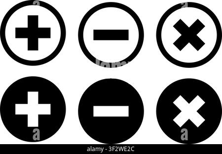 set of icons for web design, check mark icons button set. Yes or no checkmark sign. Check box icon with right and wrong buttons. black tick box Stock Vector