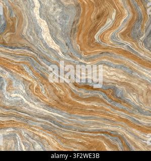 A luxury multi-colored marble pattern with dramatic flowing bands of brown, orange, and grey. Stock Photo