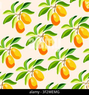 Seamless argan branch illustrations, Vector illustration of argan branch, on a clean background, Clean vector set ideal for packaging, label Stock Vector