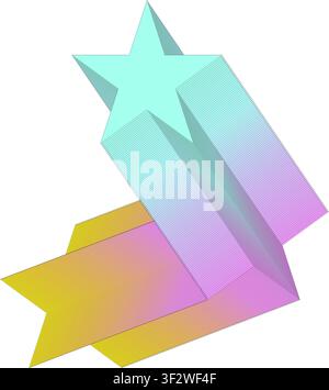 Colorful Comet, stars in different shapes, stars clip art decoration, isolated on black background, Cute Shining Star Icons, Star icons vector set. Stock Vector