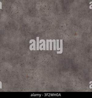 A close-up of a rough, dark industrial concrete surface showing pitting, aggregate, and weathered stains. Stock Photo