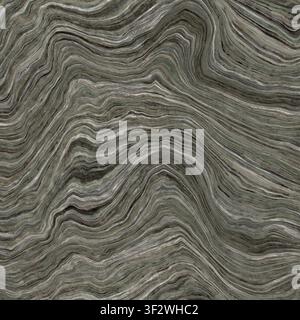 A seamless top-down view of a wavy olive and grey agate quartzite texture with layered flowing lines. Stock Photo