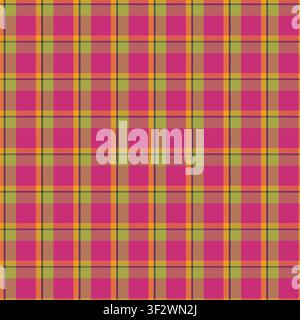 Vibrant Pink Green Classic Tartan Plaid Stock Vector