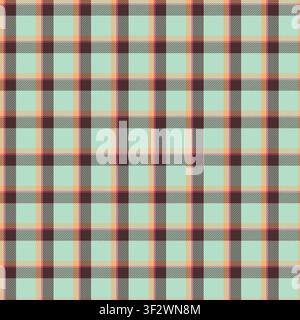 Mint Chocolate Brown Geometric Tartan Plaid Stock Vector