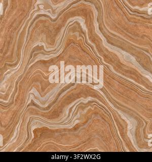 A rich orange and brown marble texture with flowing, organic wavy veins. Stock Photo