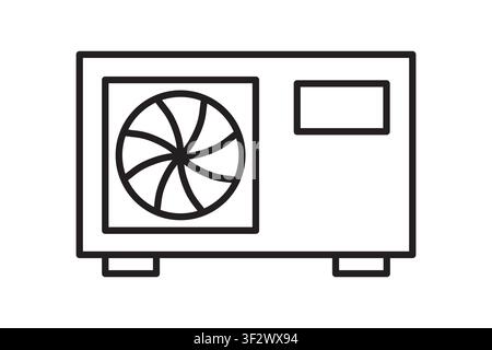 outdoor air conditioning unit, chiller, condenser icon - vector illustration Stock Vector