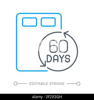 Home trial guarantee two color line icon Stock Vector