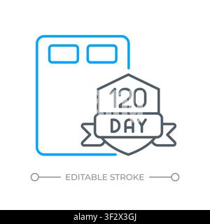 Elevated consumer assurance two color line icon Stock Vector