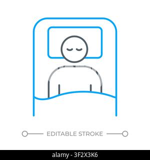 Healthy sleep hygiene routine two color line icon Stock Vector
