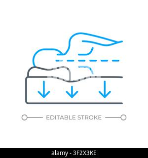 Ergonomic orthopedic spinal alignment two color line icon Stock Vector