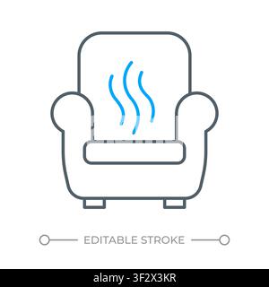 Heated lounge chair two color line icon Stock Vector