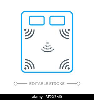 Intelligent mattress tracking features two color line icon Stock Vector