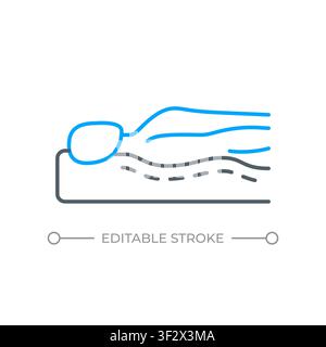 Ergonomic spine alignment two color line icon Stock Vector
