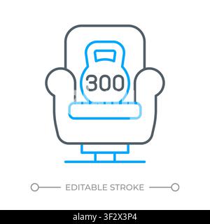 Maximum weight limit certification two color line icon Stock Vector