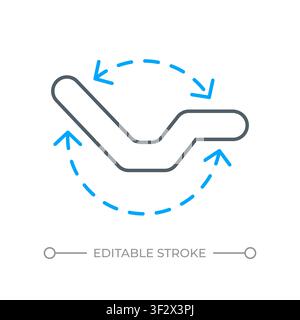 Ergonomic seating two color line icon Stock Vector