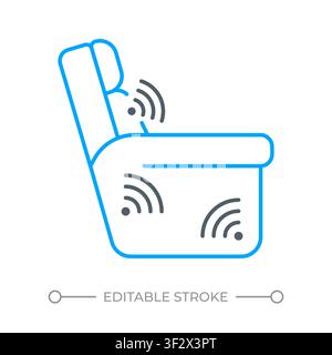 Connected smart furniture two color line icon Stock Vector