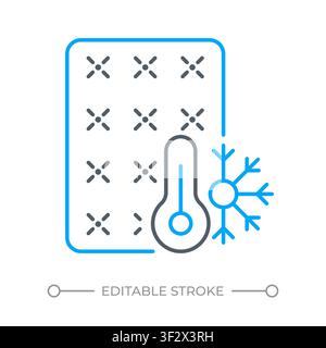 Smart cooling sleep tech two color line icon Stock Vector