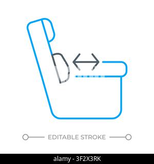 Ergonomic seat depth adjustability two color line icon Stock Vector