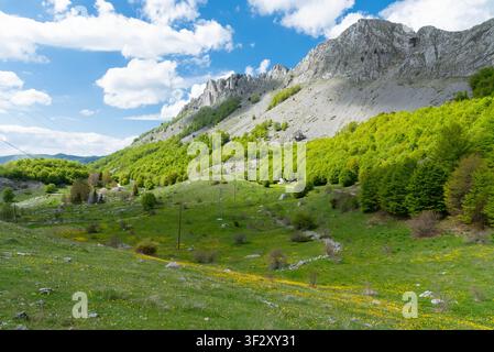 Majestic rocky peaks of the Komovi mountain range in summer Stock Photo