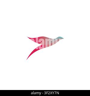 Bird logo design. Eagle and wing. airplane icon. Bird technology logo vector design illustration Stock Vector