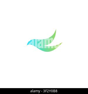 Logo tech minimalist abstract eagle wings bird. airplane logo design. bird icon vector Stock Vector