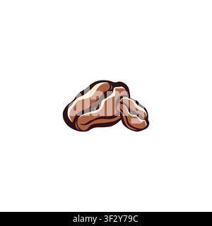 Coffee beans logo. Isolated coffee beans on white background. beans icon Stock Vector