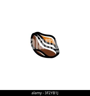 Coffee Bean Logo Icon in Brown Color Minimal Style for Coffee Brand Identity Stock Vector