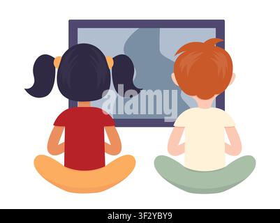 Children playing game console Stock Vector