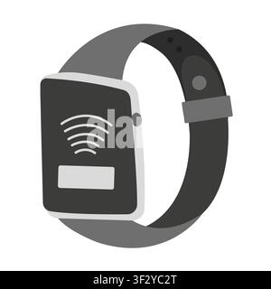 Smartwatch with Wi-Fi signal flat Stock Vector