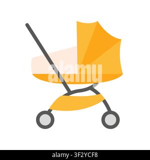 Baby stroller for newborn flat Stock Vector