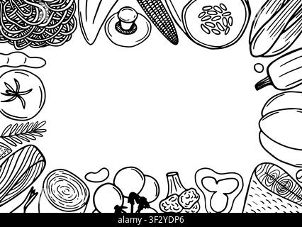 Menu frame in sketch style Stock Vector