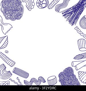 Pasta sketch frame Stock Vector