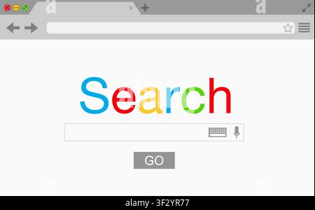 Flat style browser window isolated on transparent background. Search engine. Vector PNG Stock Vector