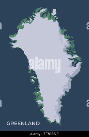 Textured Greenland Map Illustration vector Stock Vector