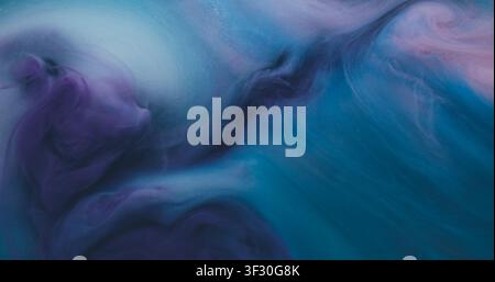 Smoke storm. Paint shot. Colorful fluid swirl underwater blur splash. Fantasy acrylic drop twirl surface abstract blend background. Stock Photo