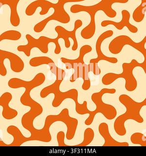 Organic coral seamless orange color pattern. Stock Vector