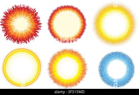 A Set of Abstract heat explosion illustration Stock Vector