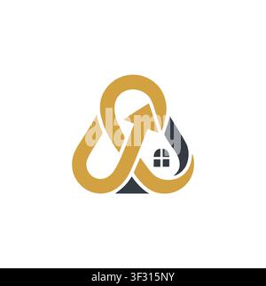 Modern Professional Infinity House Arrow Real Estate Logo Vector Stock Vector