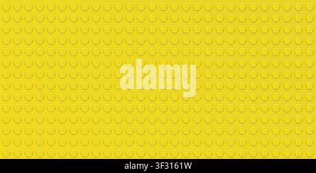 Realistic yellow plastik constructor seamless pattern background. Vector texture illustration Stock Vector