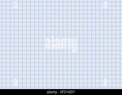 Horizontal school blue notebook retro realistic seamless texture. Empty clean chequered sheet of paper for education. Vector illustration Stock Vector