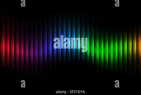 Vector rainbow gradation lines with background line prism and texture abstract geometric. Graphic neon glass with colored gradient effect fractal bann Stock Vector