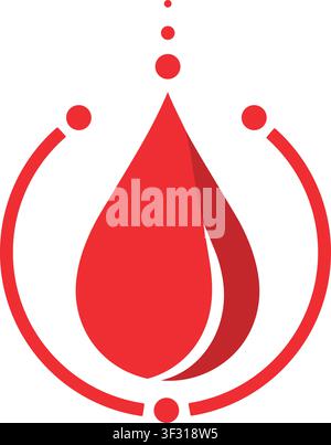 Blood Drop Donation Medical Healthcare Red Liquid Symbol Isolated Icon Stock Vector