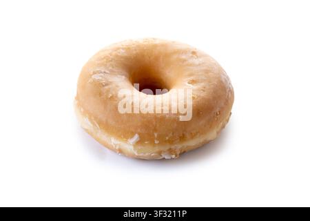 Glazed donut isolated on white background Stock Photo