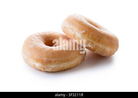 Glazed donuts isolated on white background Stock Photo