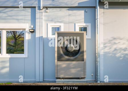 Split heating and cooling pump installed on public building Stock Photo