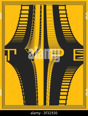 Abstract Art Deco style poster yellow black decorative geometry elegant geometric lines bold symmetry and modern luxury wall art for stylish interiors Stock Vector