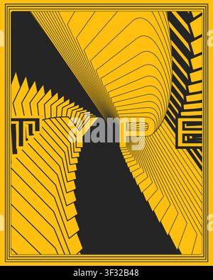 Abstract symmetrical text typography poster modern graphic design simple yet powerful composition with symmetrical flow and modern visual identity Stock Vector