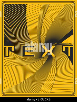 Geometric type poster dynamic zigzag visual effect eye catching typographic artwork with bold movement structured patterns and contemporary appeal Stock Vector